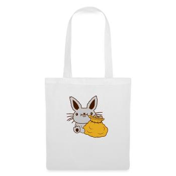 Lapin de Pâques grand sac d’oeufs - Sac en tissu - blanc - Devant