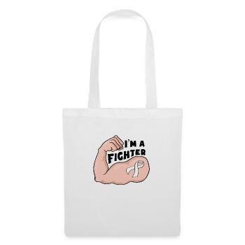 Fight Cancer - White ribbon - Stoffbeutel - Weiß - Vorne