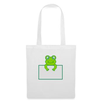 Text present frog shield - Tote Bag - white - Front