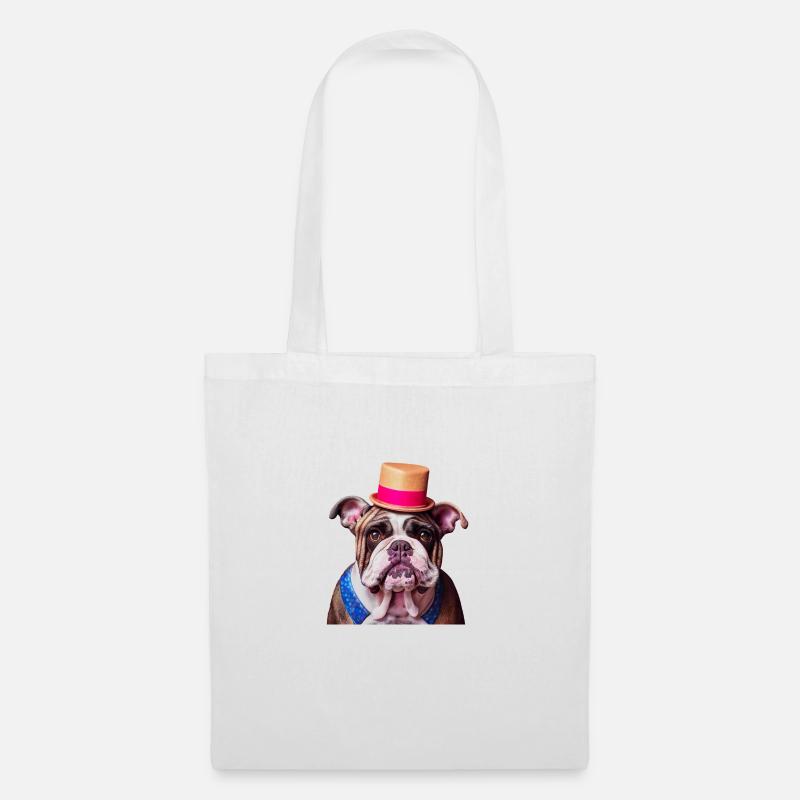 Britpop Bulldogge - Stoffbeutel - Weiß