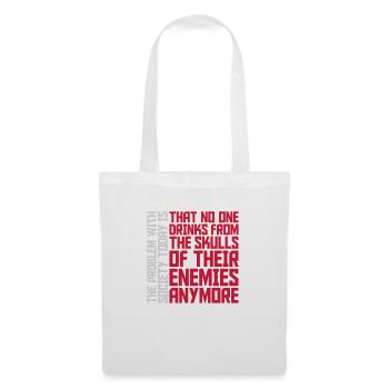 drinks from enemies skulls - Tote Bag - white - Front