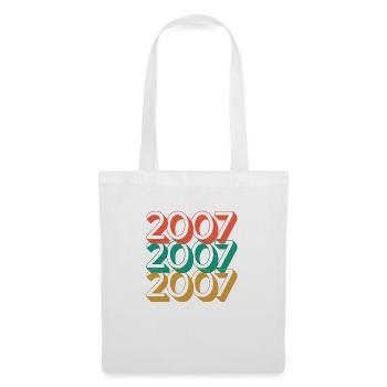 Anniversaire année 2007 / Vintage 2007 - Sac en tissu - blanc - Devant