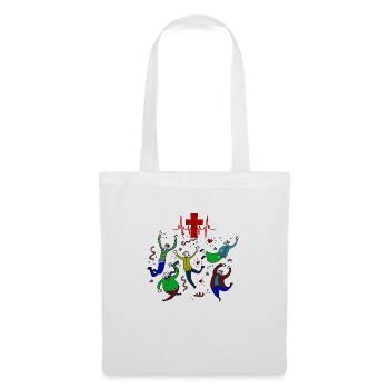 Croiser des gens heureux - Sac en tissu - blanc - Devant