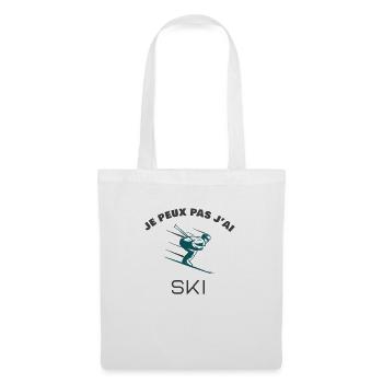 Je peux pas j'ai ski - Sac en tissu - blanc - Devant