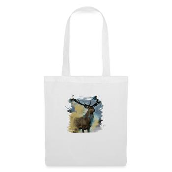 Cerf abstrait - Sac en tissu - blanc - Devant