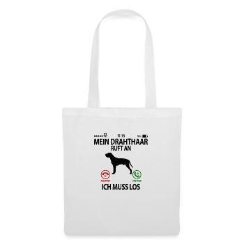Deutsch Drahthaar Geschenkidee Lustig Spruch - Stoffbeutel - Weiß - Vorne