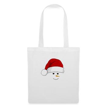 Schneemann mit Weihnachtsmütze - Stoffbeutel - Weiß - Vorne