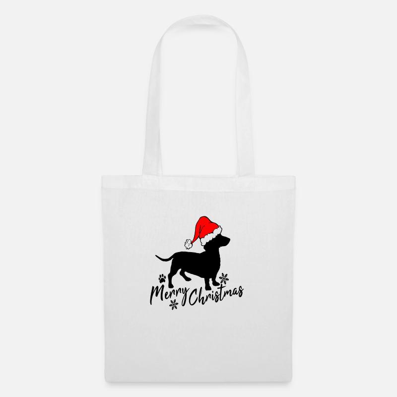 merry christmas dachshund - Stoffbeutel - Weiß