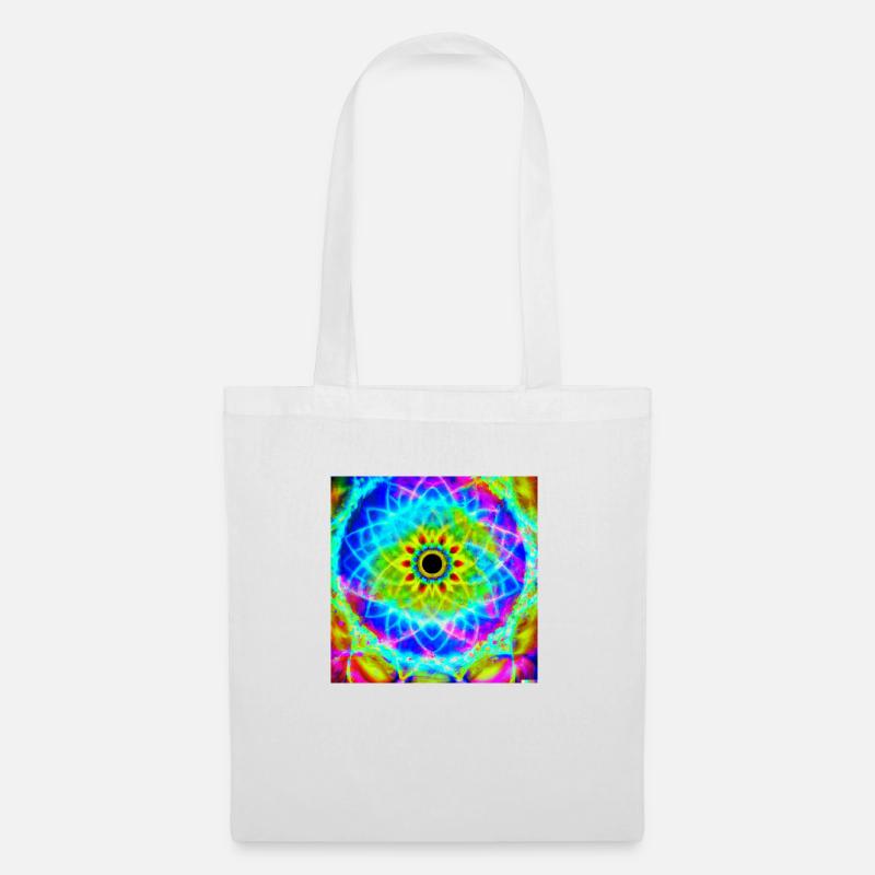 Psychedelisch Blume des Lebens Universum - Stoffbeutel - Weiß