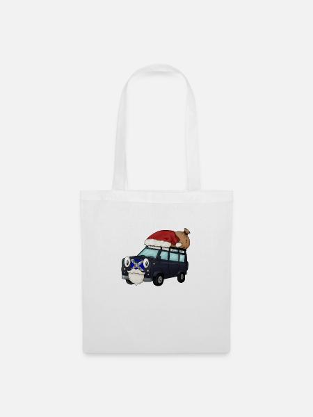 Weihnachts-Landy - Stoffbeutel - Weiß