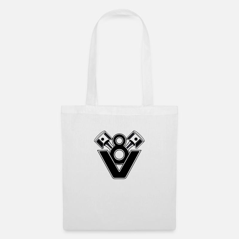 V8 Projekt - Stoffbeutel - Weiß