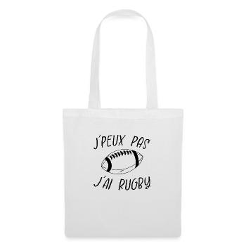 j'peux pas j'ai rugby - Sac en tissu - blanc - Devant