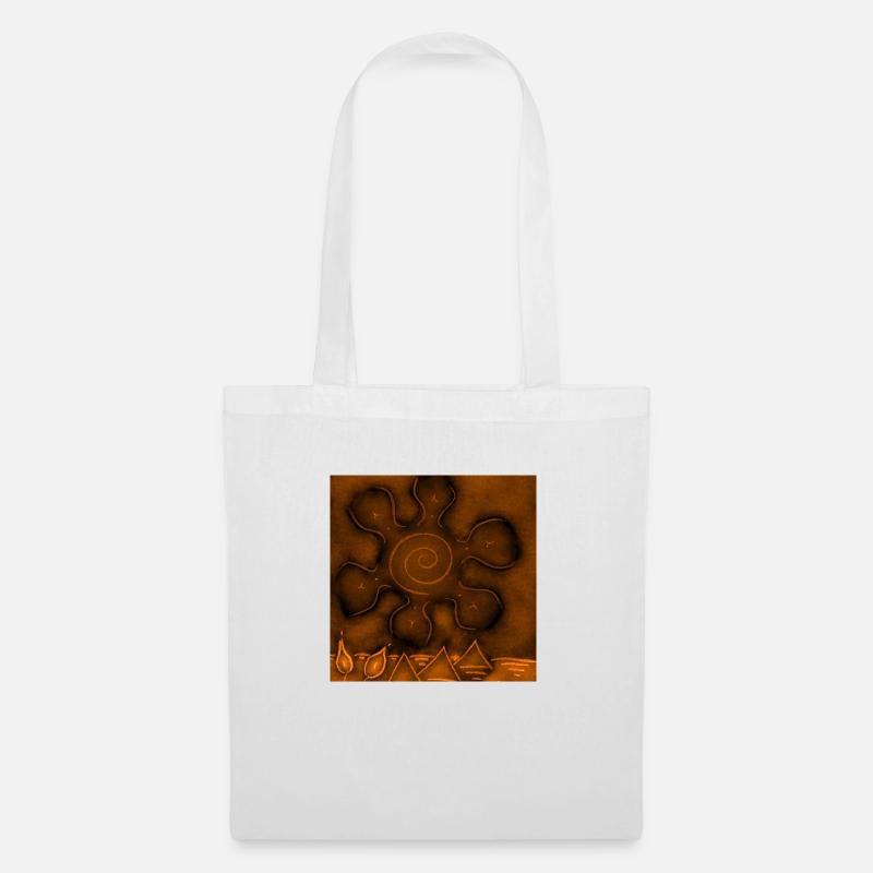 SOLEIL SUR PYRAMIDES ORANGES - Sac en tissu - blanc