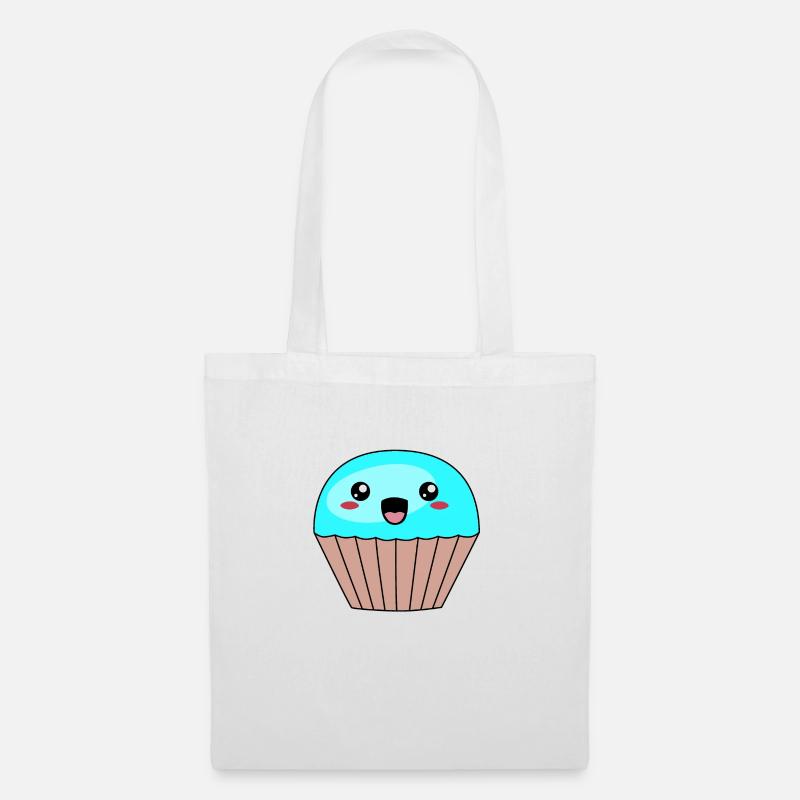 süßer blauer Muffin - Stoffbeutel - Weiß