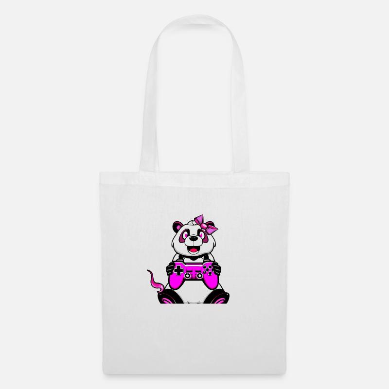 Gaming Panda - Stoffbeutel - Weiß
