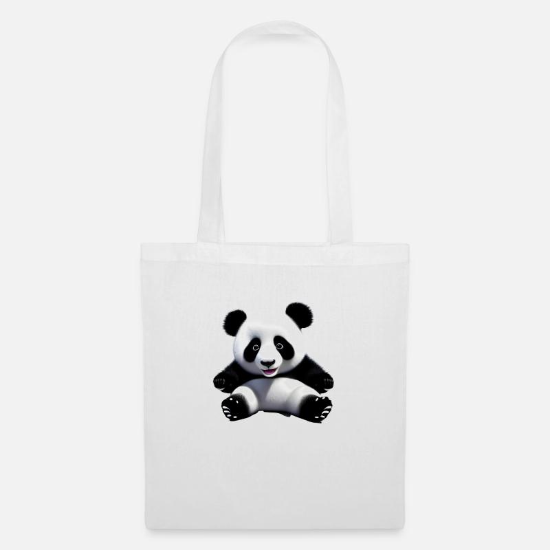 Baby-Panda - Stoffbeutel - Weiß