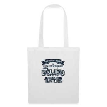 Humour Tracteur Cadeau homme femme Agriculteur - Sac en tissu - blanc - Devant