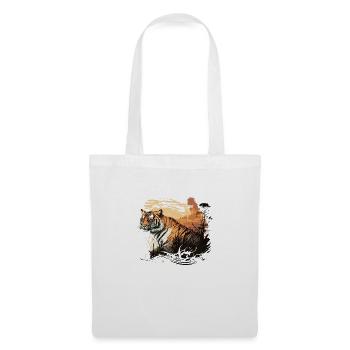 Le tigre - Sac en tissu - blanc - Devant