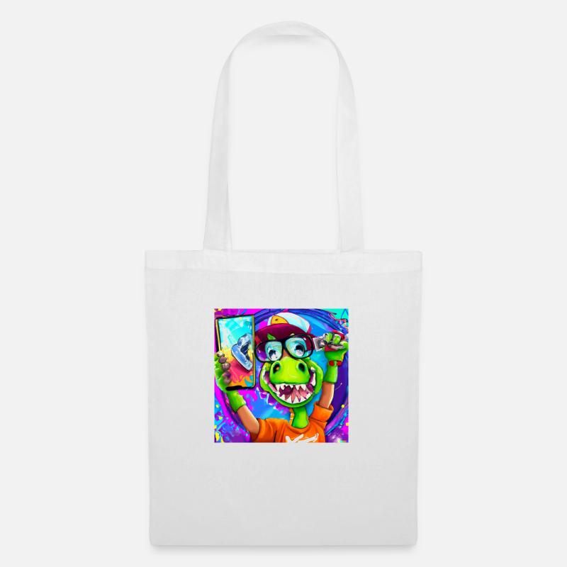 Cool dinosaur makes Selfie V6 gift - Tote Bag - white