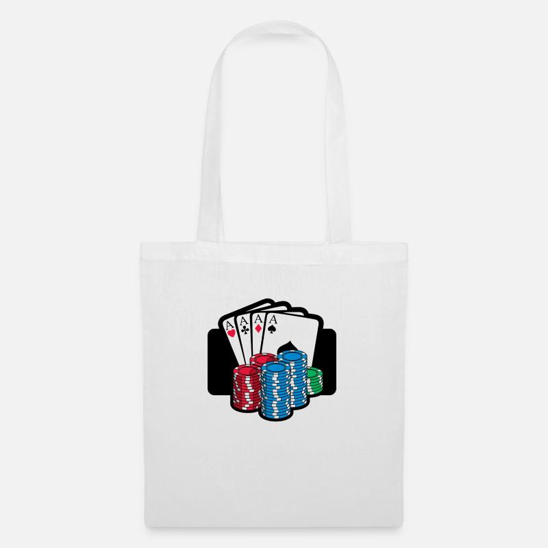 Poker - Stoffbeutel - Weiß