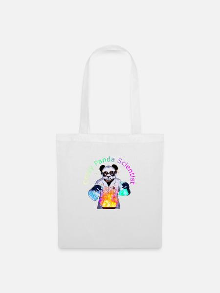 Crazy Panda Scientist - Tote Bag - white