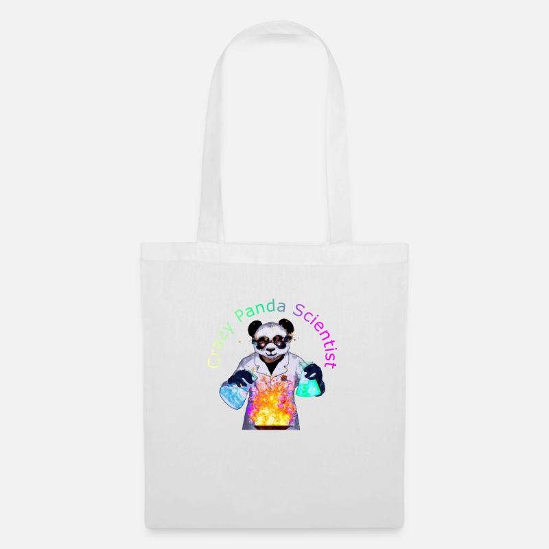 Crazy Panda Scientist - Stoffbeutel - Weiß