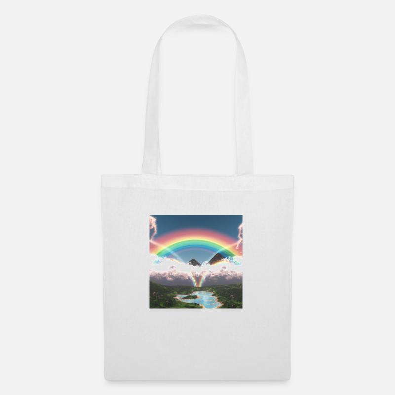 Regenbogen - Stoffbeutel - Weiß