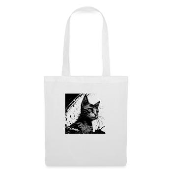Catblack white - Stoffbeutel - Weiß - Vorne