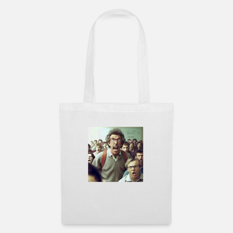 an enthusiastic teacher standing in a class - Tote Bag - white