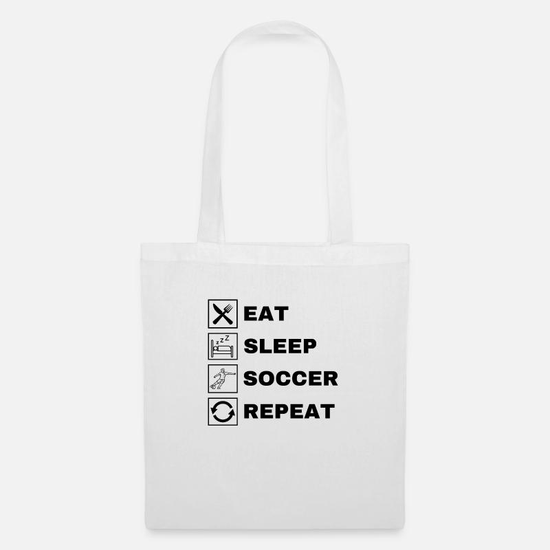 Eat Sleep Soccer Repeat - Stoffbeutel - Weiß