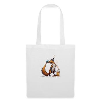 Cool fox plays with beer - Tote Bag - white - Front