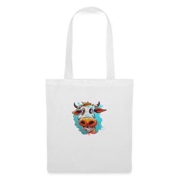 Caricature colorée de vache - Sac en tissu - blanc - Devant
