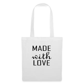 Fait avec amour - Sac en tissu - blanc - Devant