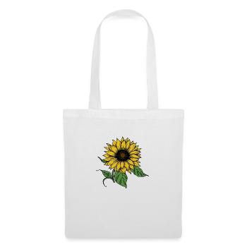 Tournesol dessiné à la main, autocollant de tournesol - Sac en tissu - blanc - Devant