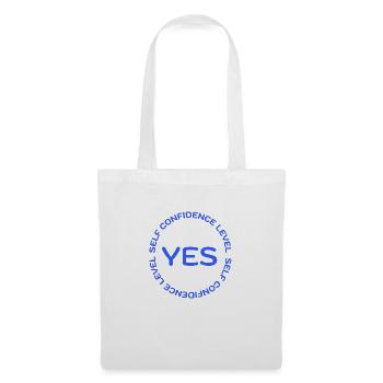 SELF CONFIDENCE LEVEL YES blue - Tote Bag - white - Front