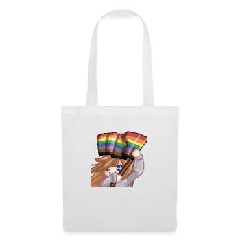 Pillowg1rl Emote mit Prideflagge - Stoffbeutel - Weiß - Vorne