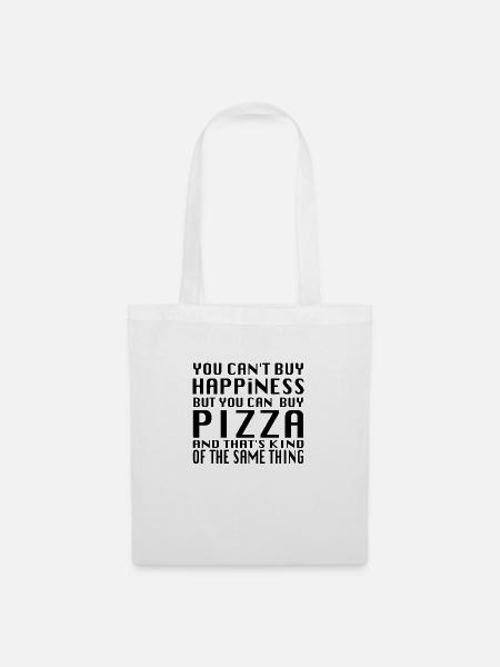 Ich kann kein Glück kaufen, aber Pizza - Stoffbeutel - Weiß