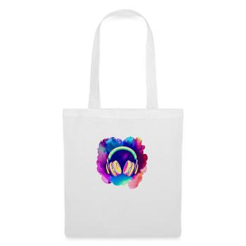Casque Chanteur Chant Musicien Gamer Écouter de la musique - Sac en tissu - blanc - Devant