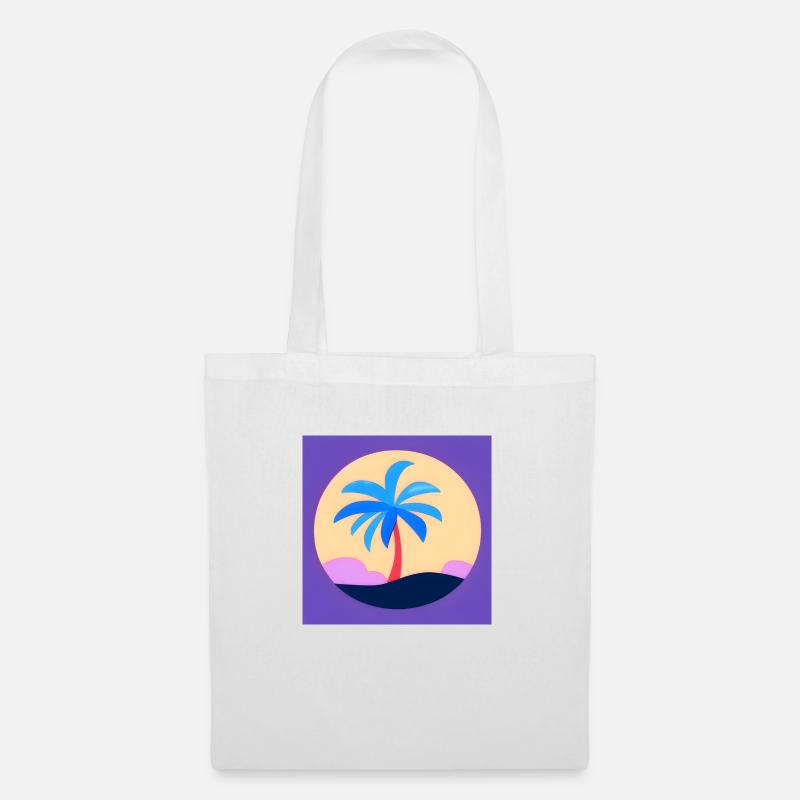 Pink Palm - Stoffbeutel - Weiß