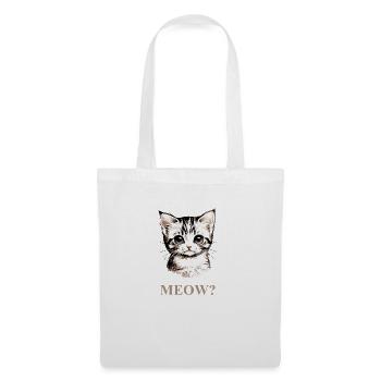 Chaton curieux, miaou? - Sac en tissu - blanc - Devant