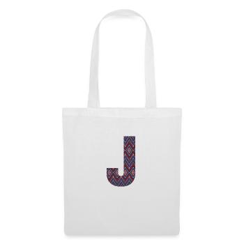 Monogram Letter J- boho colorful design - Tote Bag - white - Front