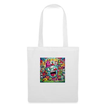 monster design - Sac en tissu - blanc - Devant