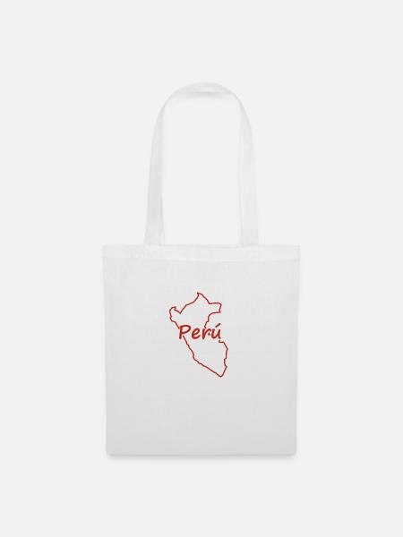 Karte von Peru - Stoffbeutel - Weiß