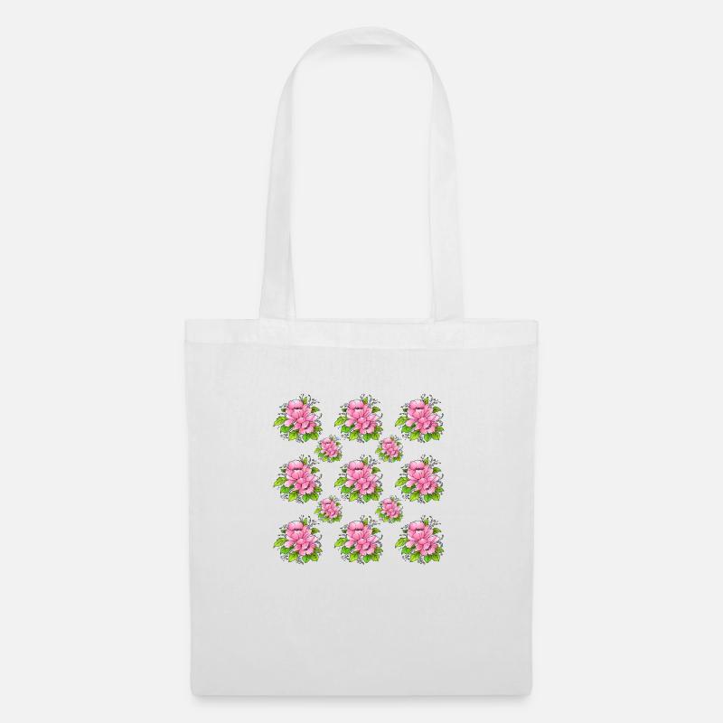 Blumen - Stoffbeutel - Weiß