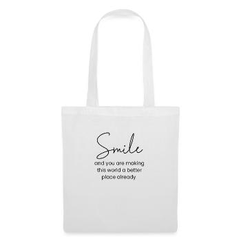 Smile and make the world a little better - Tote Bag - white - Front