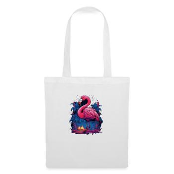Rosa Flamingo / Flamingo - Stoffbeutel - Weiß - Vorne