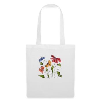 Fleur - Sac en tissu - blanc - Devant