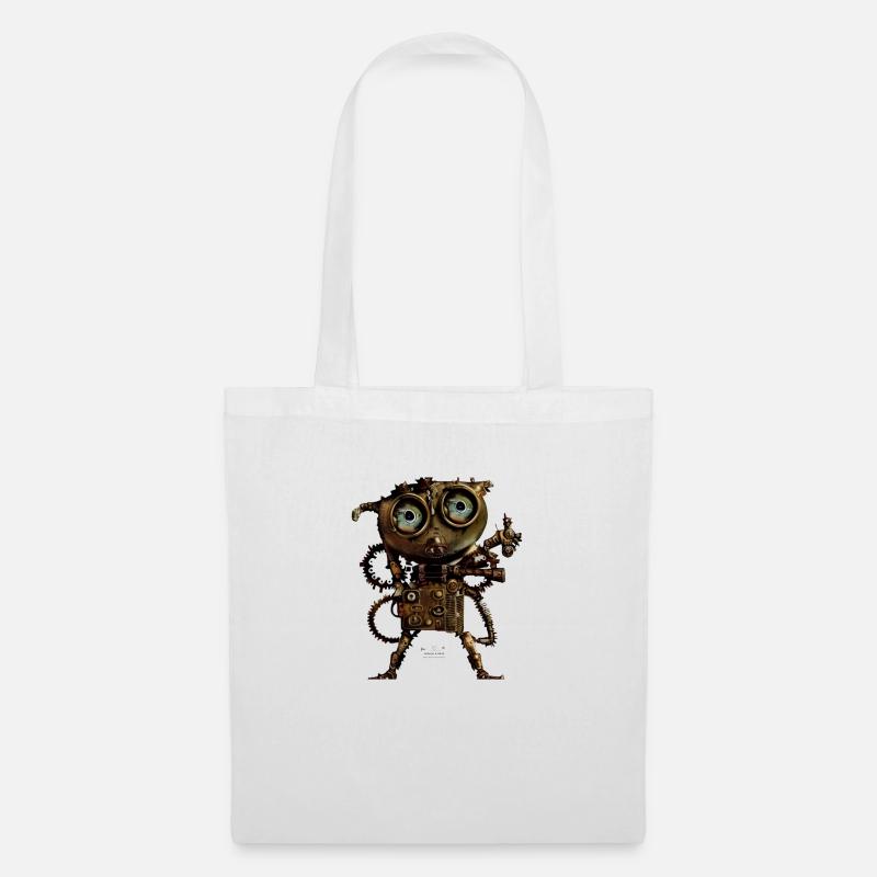 Steampunk Robby - Stoffbeutel - Weiß