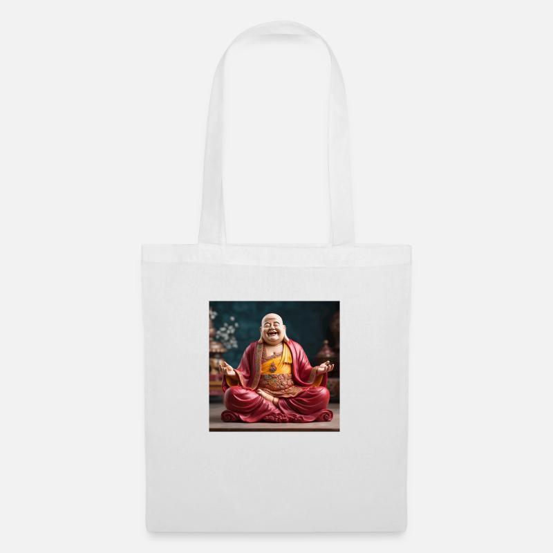Radiant Bliss: The Smiling Buddha - Stoffbeutel - Weiß