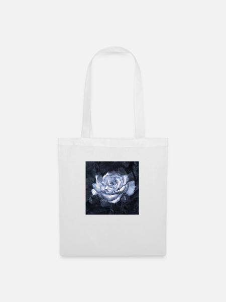 Rose im Mondschein - Stoffbeutel - Weiß